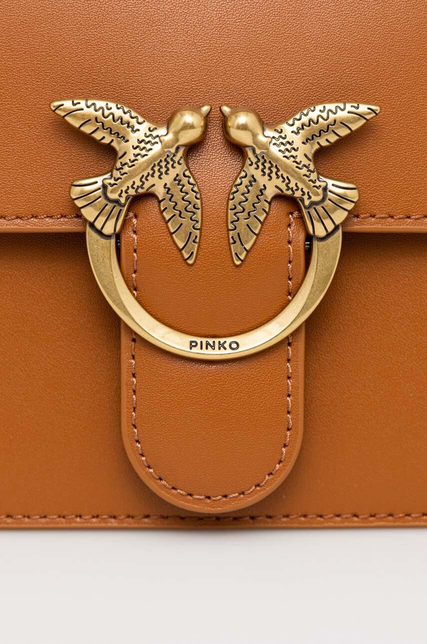 Pinko Кожена чанта в кафяво - Pepit.bg