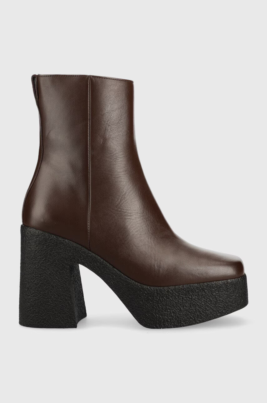 Pinko Кожени боти Coriandolo в кафяво с висок ток - Pepit.bg