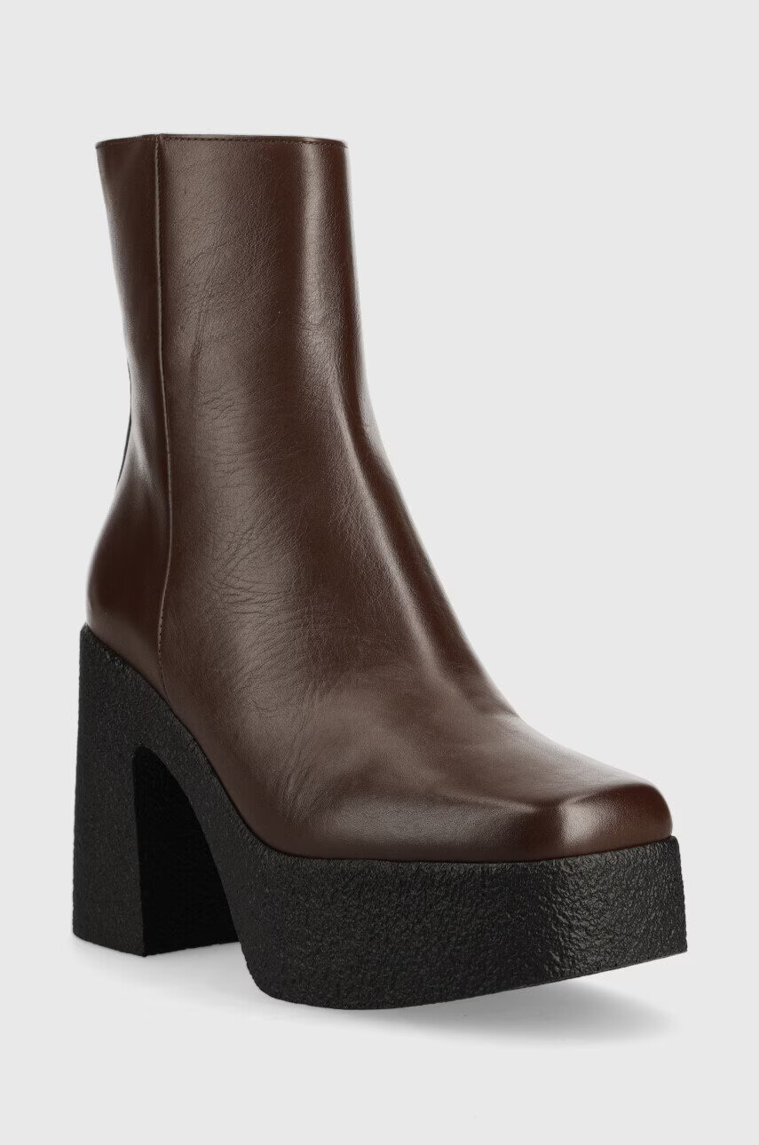 Pinko Кожени боти Coriandolo в кафяво с висок ток - Pepit.bg