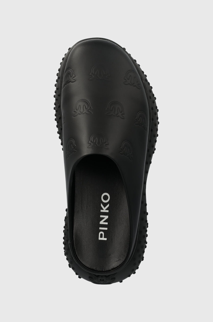 Pinko Кожени чехли Stefie в черно с платформа 100878 A0RF Z99 - Pepit.bg