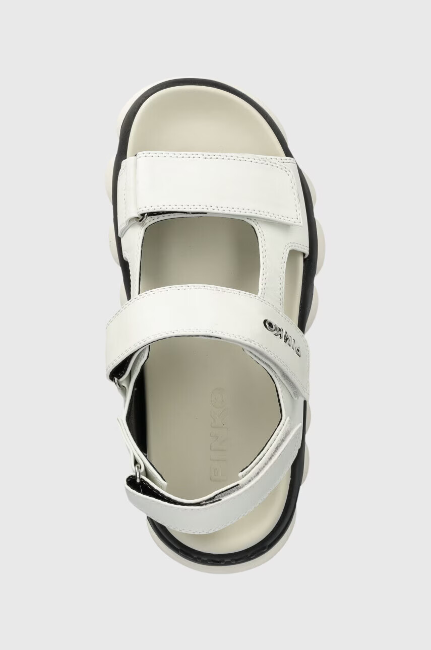 Pinko Кожени сандали Mylene в бяло с платформа 100858 A0N9 Z14 - Pepit.bg