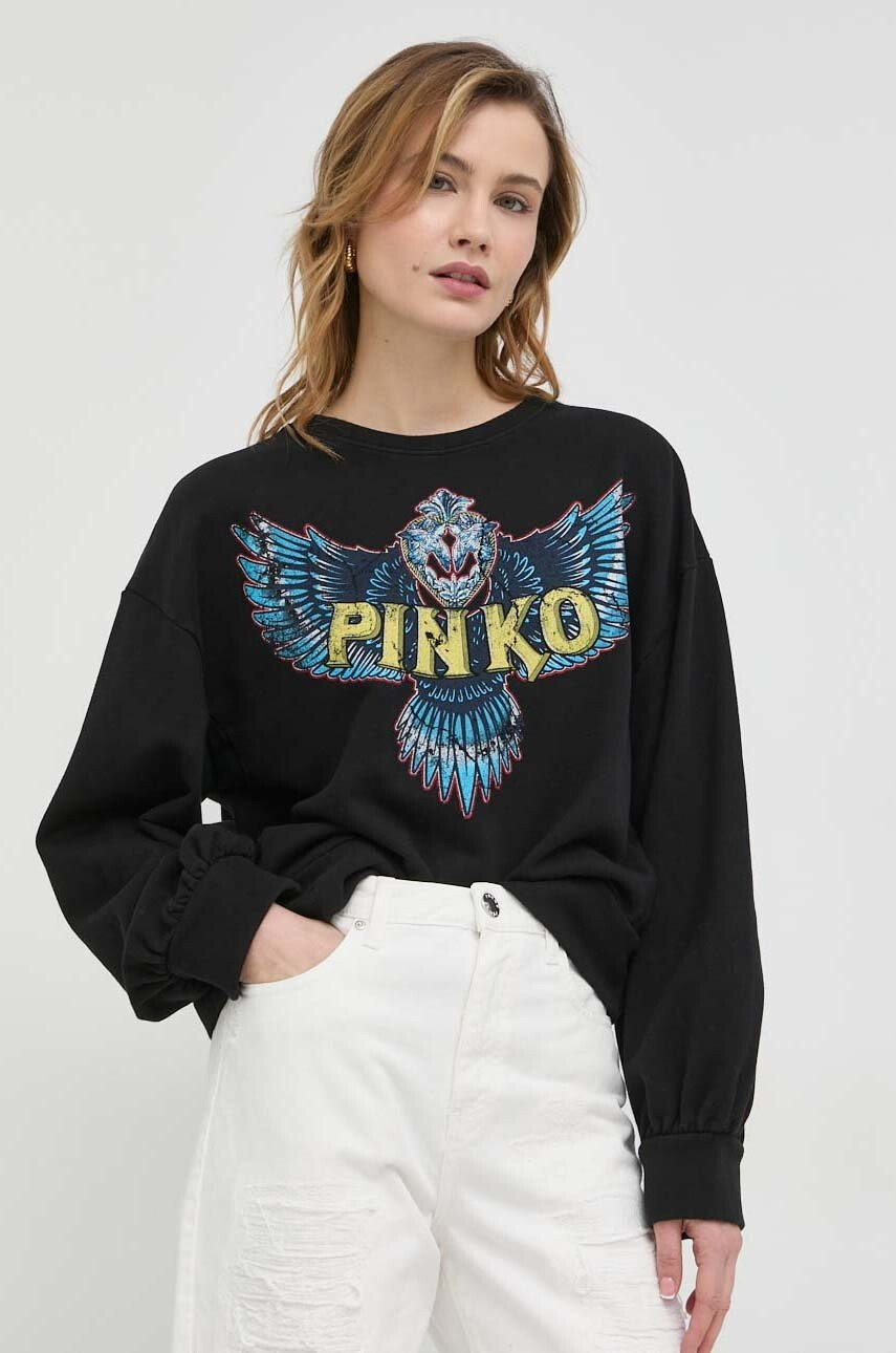 Pinko Памучен суичър в синьо с принт - Pepit.bg