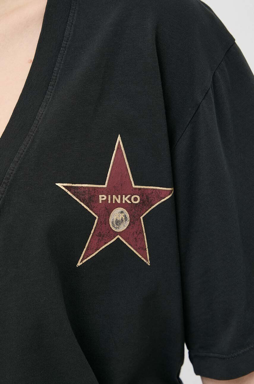 Pinko Памучна тениска в черно - Pepit.bg