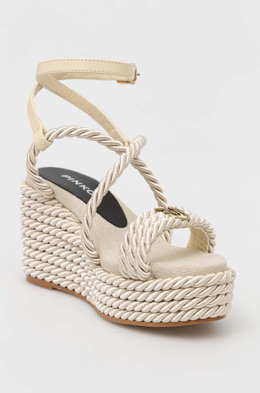 Pinko Сандали Brigitte в бежово със скосена платформа 100869 A0R3 D18 - Pepit.bg