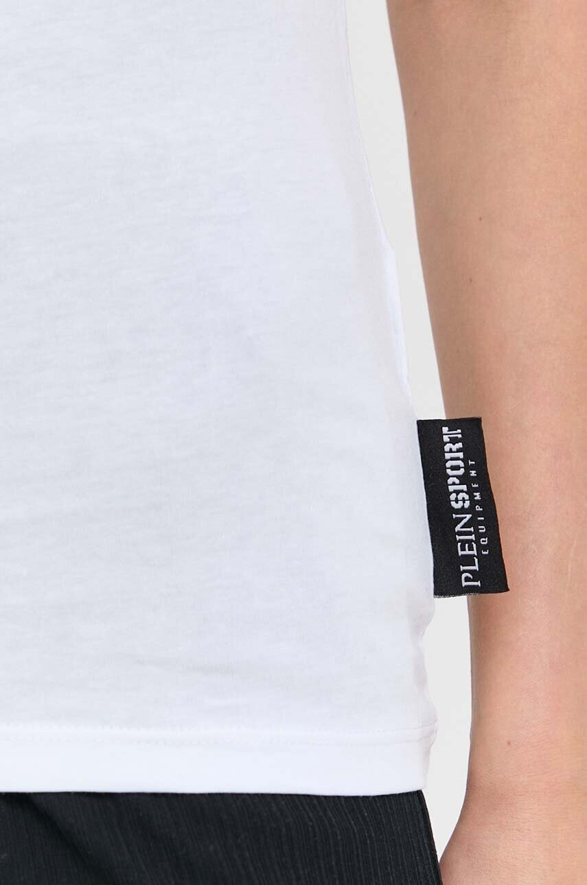 Plein Sport Памучна тениска в бяло - Pepit.bg