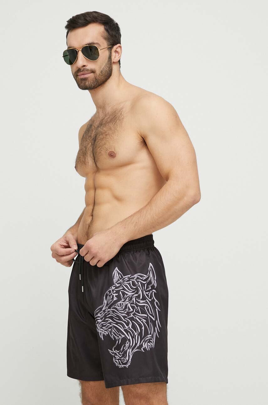 Plein Sport Плувни шорти в черно - Pepit.bg