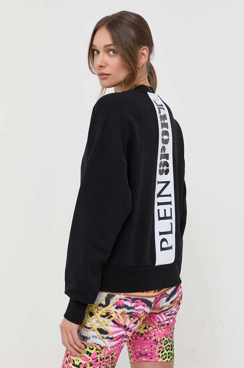 Plein Sport Суичър в черно с принт - Pepit.bg