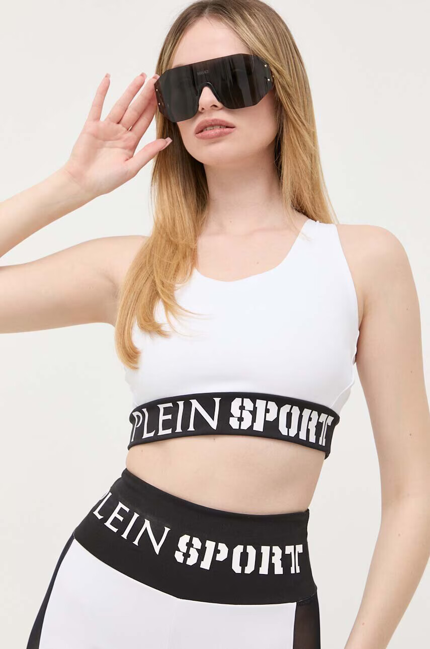 Plein Sport Сутиен в бяло с изчистен дизайн - Pepit.bg