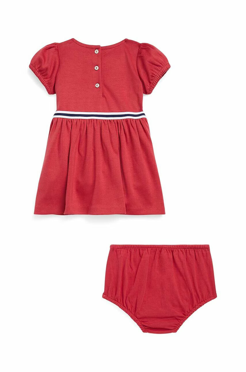 Polo Ralph Lauren Бебешка рокля в червено къс модел разкроен модел - Pepit.bg