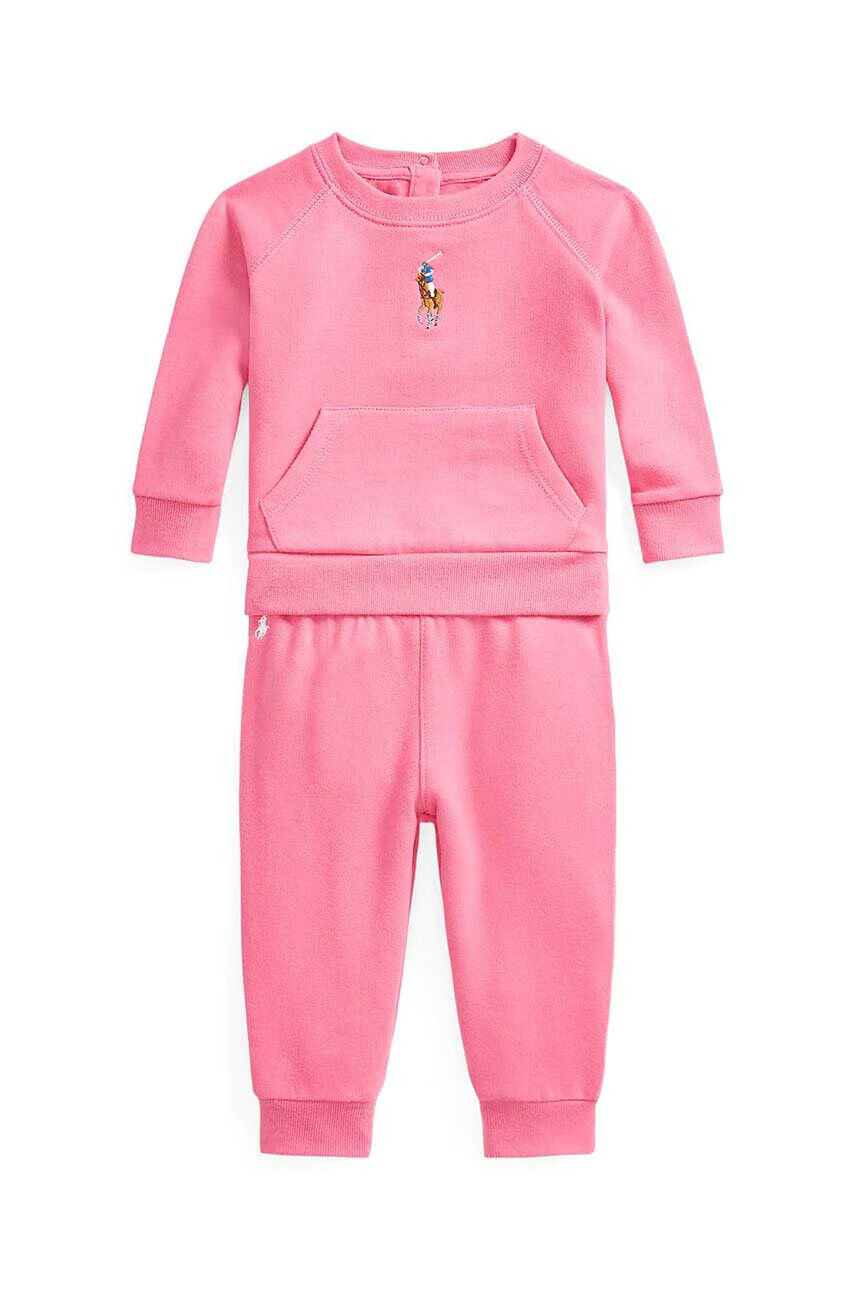 Polo Ralph Lauren Бебешки анцуг в розово - Pepit.bg