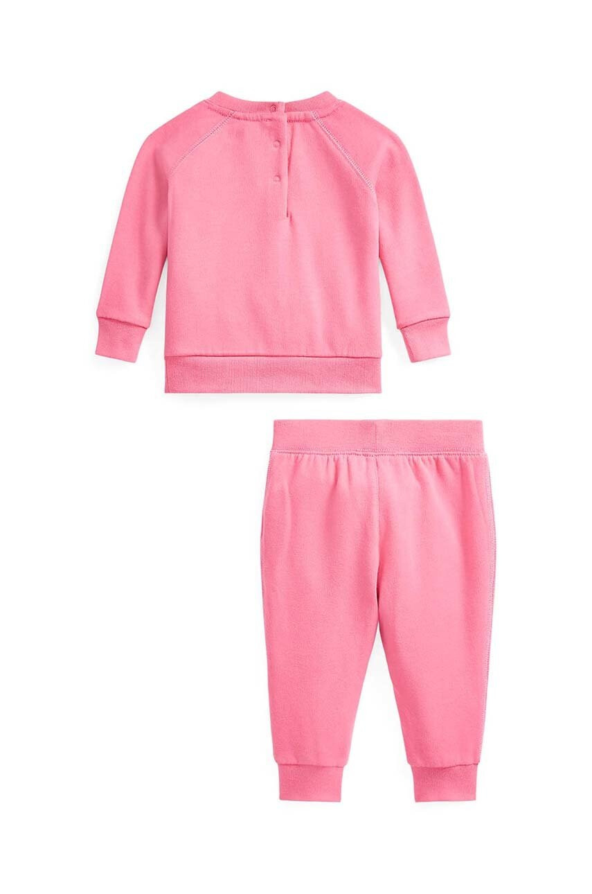 Polo Ralph Lauren Бебешки анцуг в розово - Pepit.bg