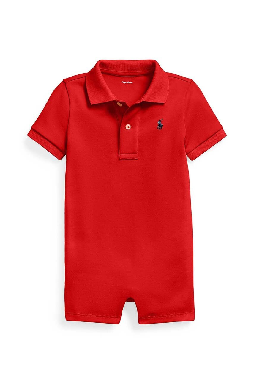 Polo Ralph Lauren Бебешки памучен къс гащеризон - Pepit.bg