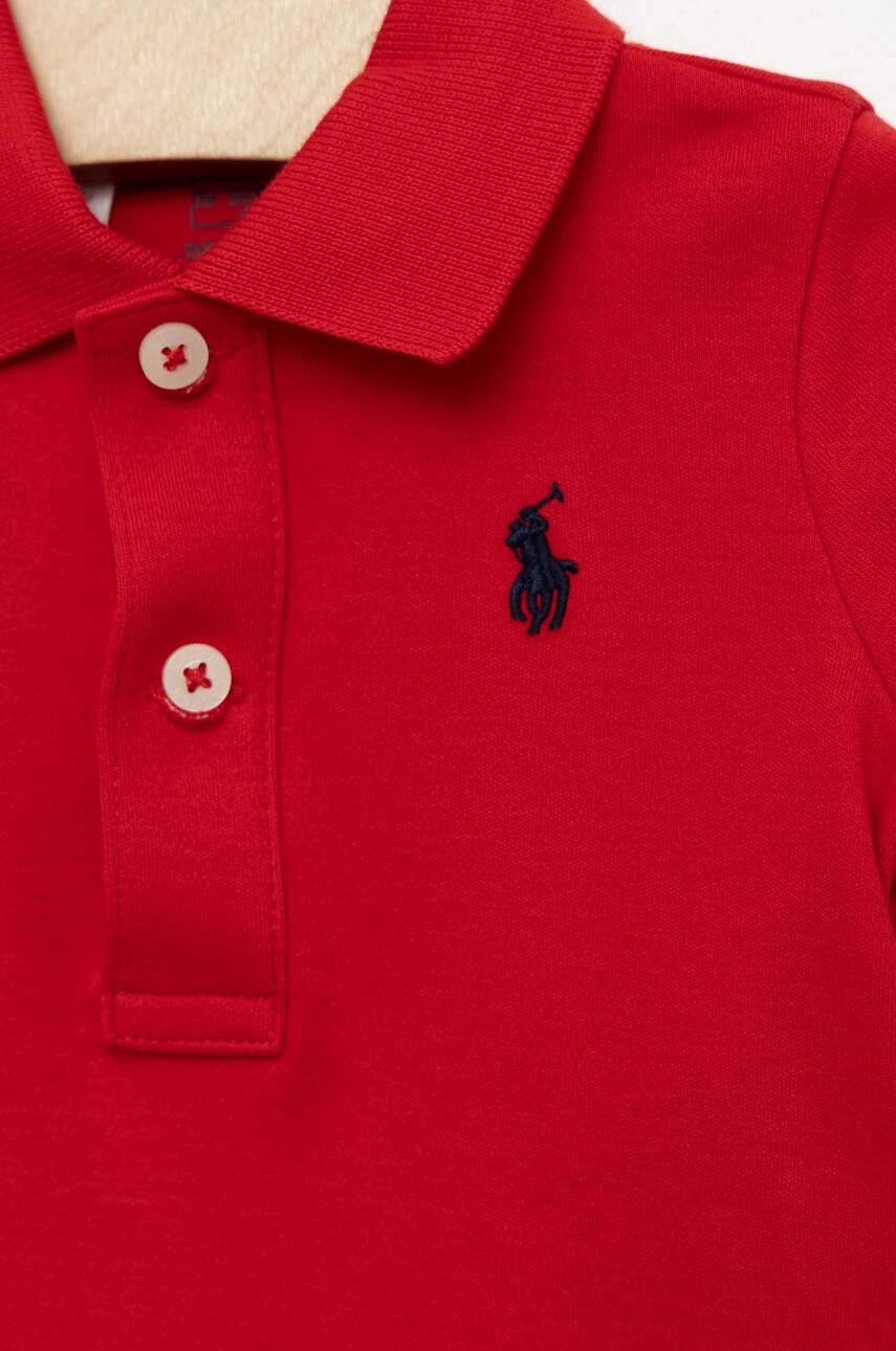 Polo Ralph Lauren Бебешки памучен къс гащеризон - Pepit.bg