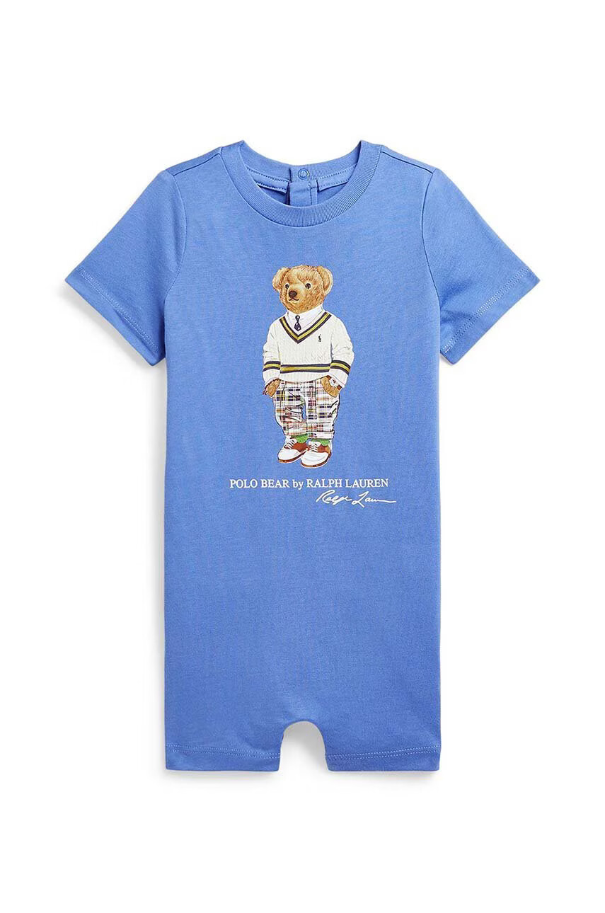 Polo Ralph Lauren Бебешки памучен къс гащеризон - Pepit.bg