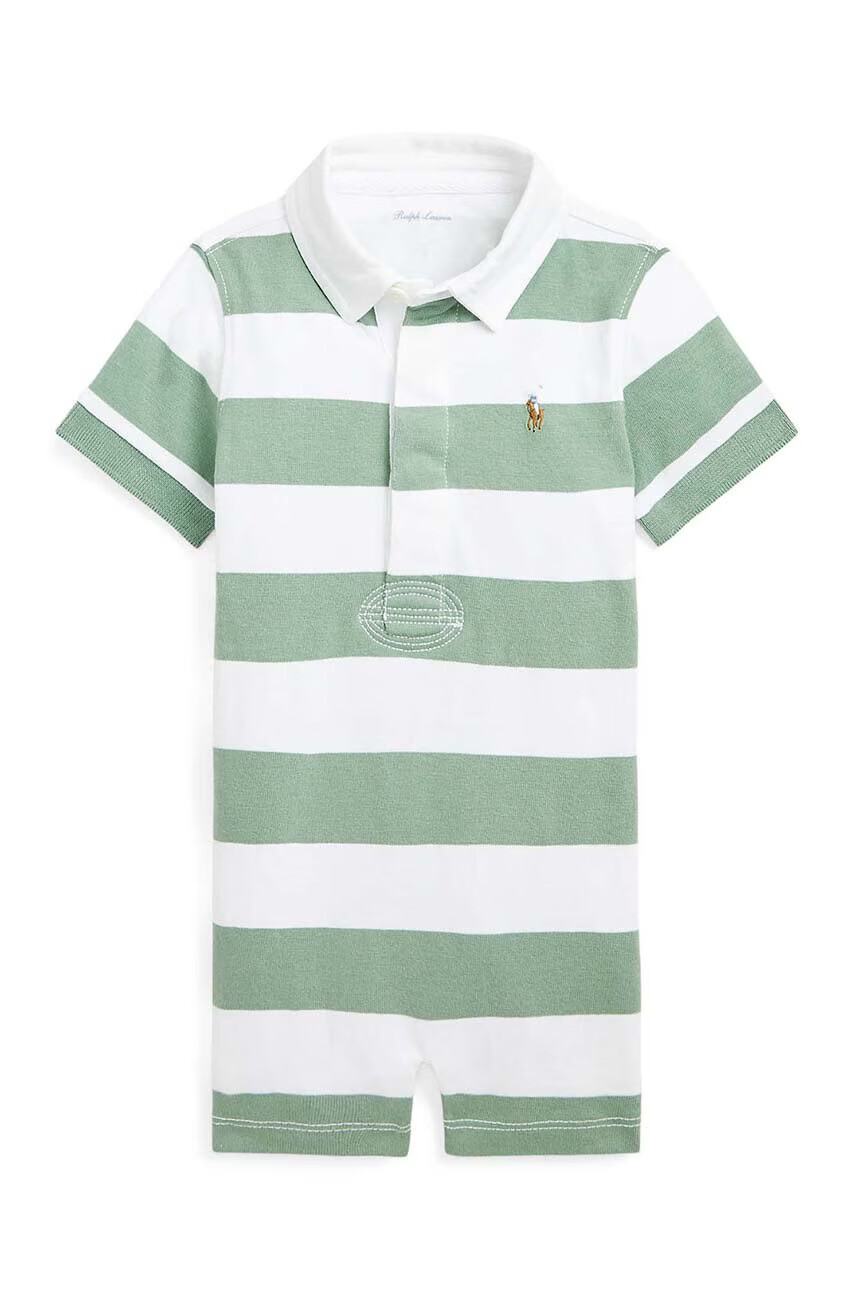 Polo Ralph Lauren Бебешки памучен къс гащеризон - Pepit.bg