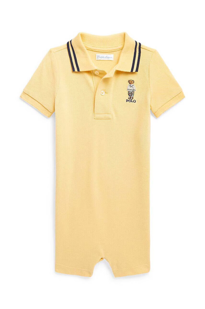 Polo Ralph Lauren Бебешки памучен къс гащеризон - Pepit.bg