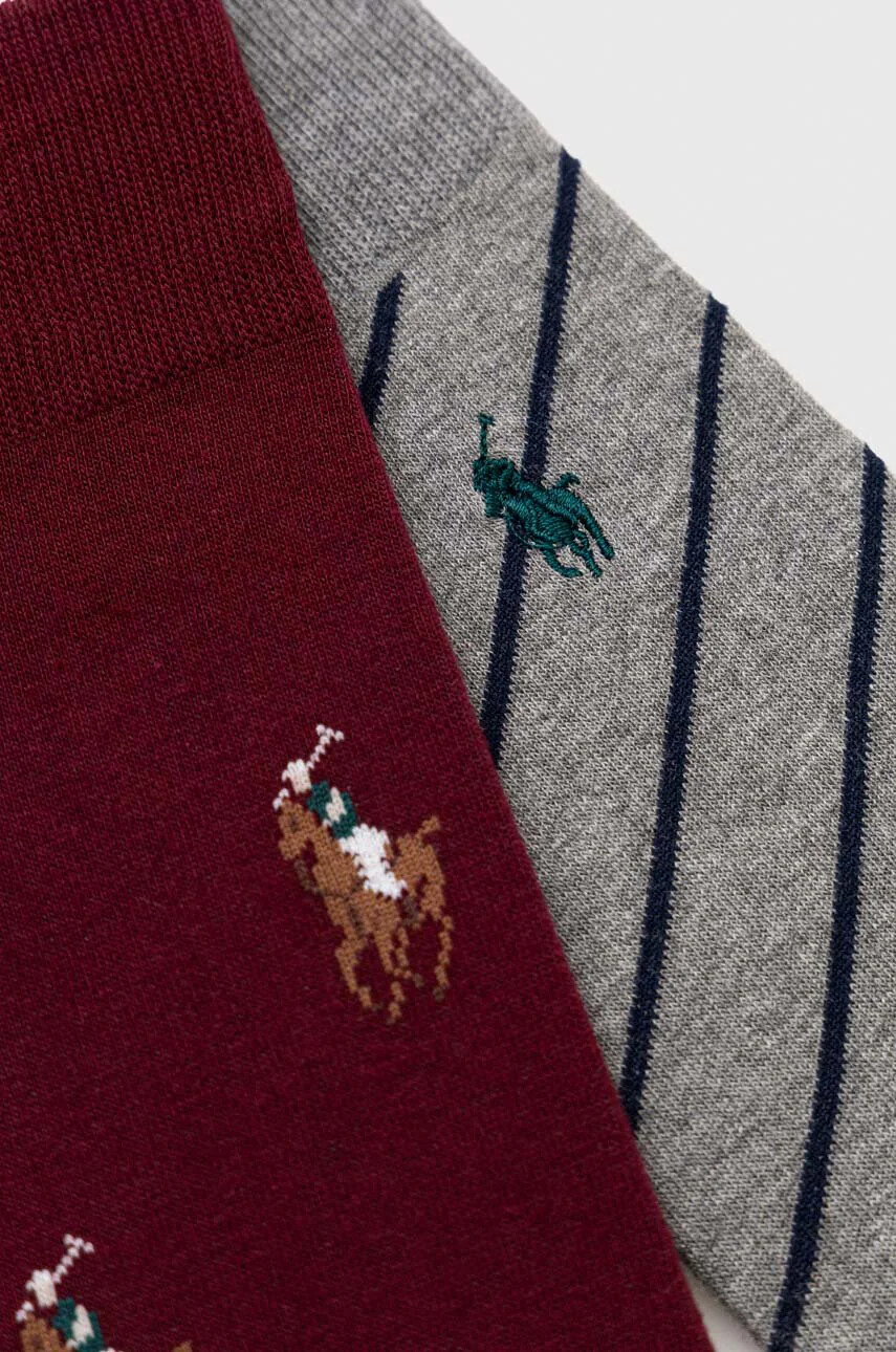 Polo Ralph Lauren Чорапи (2 броя) в бордо - Pepit.bg