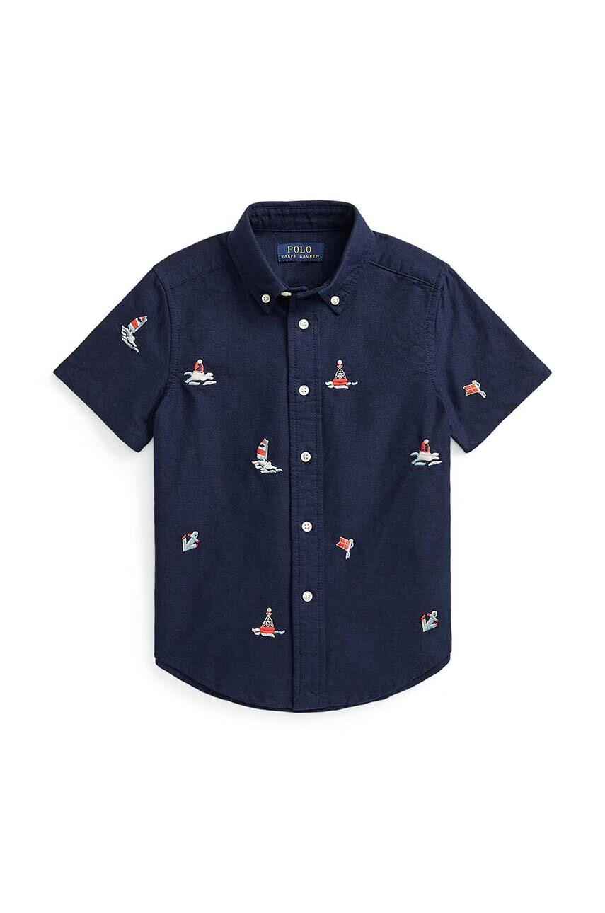 Polo Ralph Lauren Детска памучна риза в черно - Pepit.bg