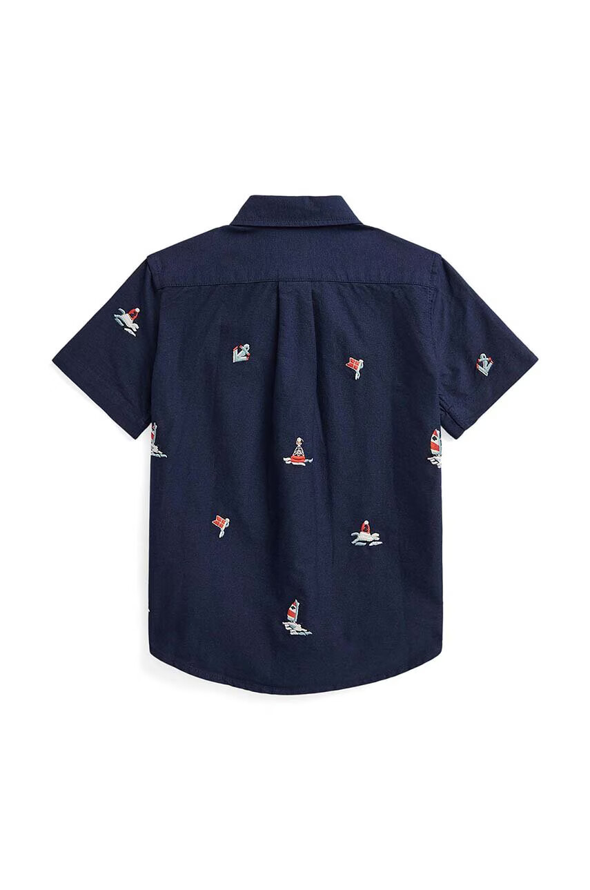 Polo Ralph Lauren Детска памучна риза в черно - Pepit.bg