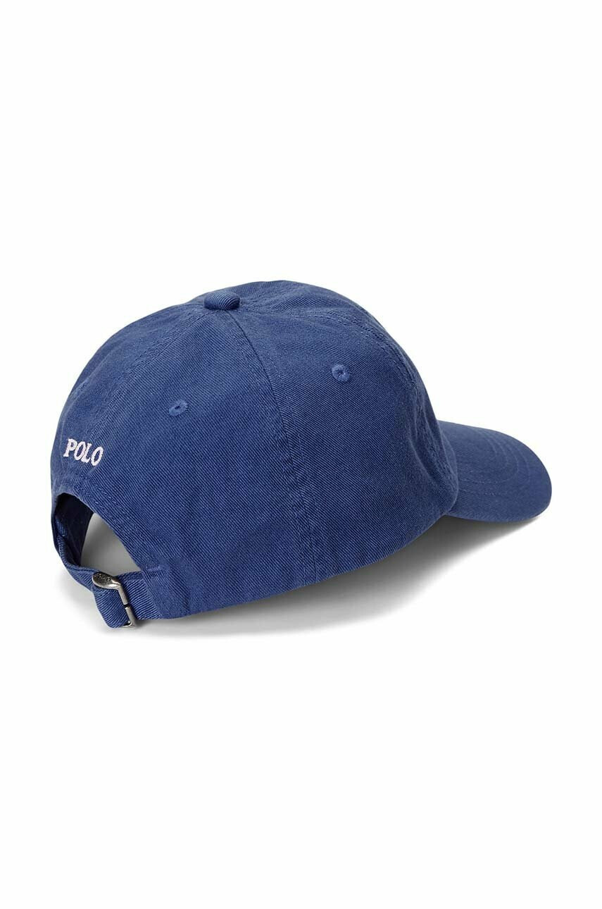 Polo Ralph Lauren Детска памучна шапка в тъмносиньо с апликация - Pepit.bg