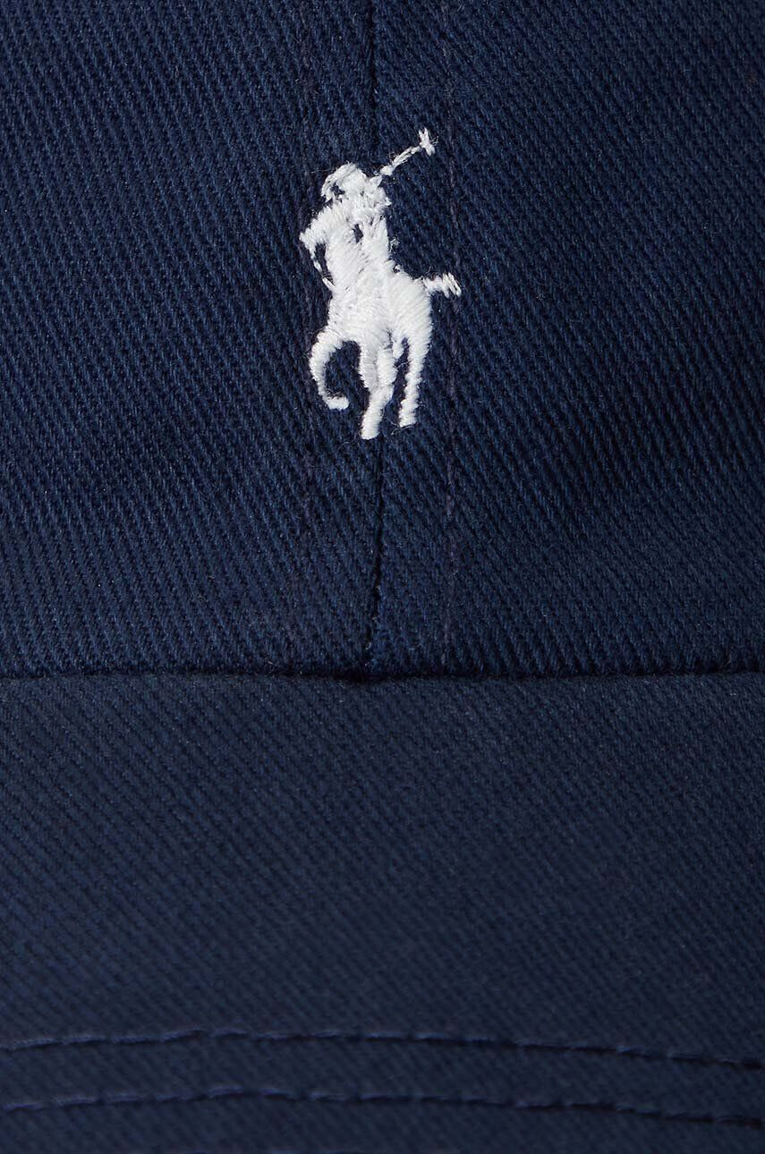 Polo Ralph Lauren Детска памучна шапка в тъмносиньо с десен - Pepit.bg