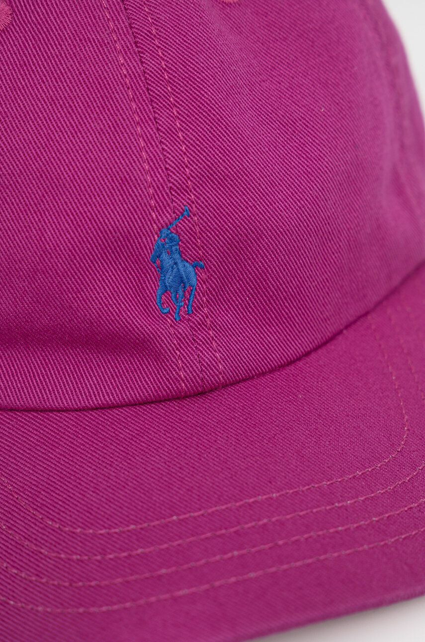 Polo Ralph Lauren Детска памучна шапка в розово с изчистен дизайн - Pepit.bg