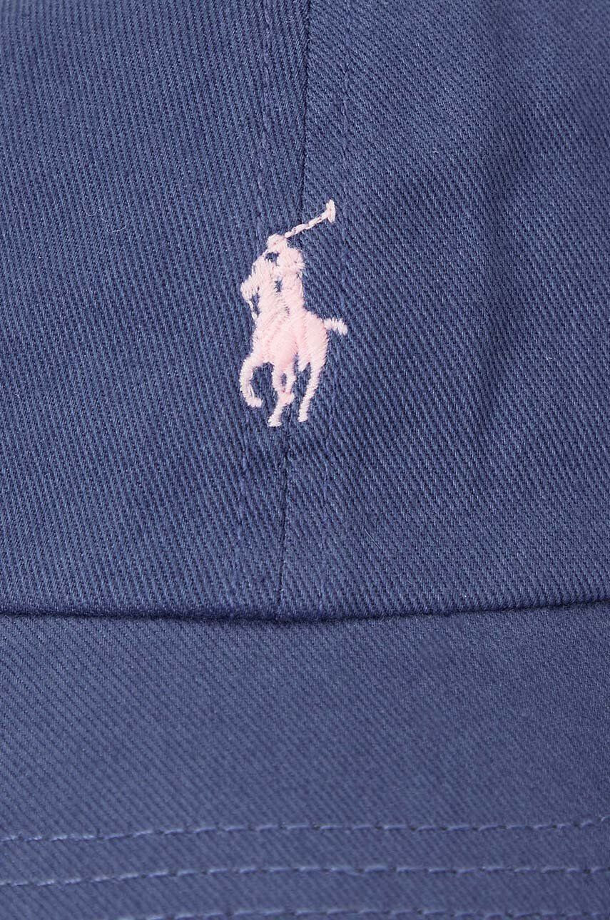 Polo Ralph Lauren Детска памучна шапка с козирка в тъмносиньо с апликация - Pepit.bg