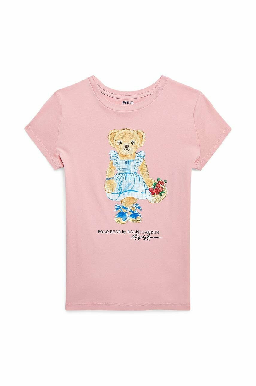 Polo Ralph Lauren Детска памучна тениска в розово - Pepit.bg