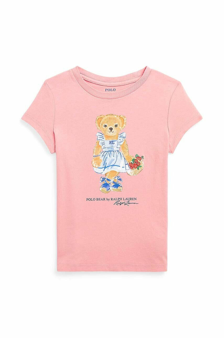 Polo Ralph Lauren Детска памучна тениска в розово - Pepit.bg