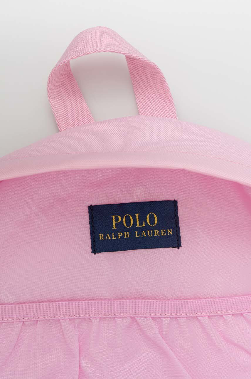 Polo Ralph Lauren Детска раница в розово голям размер с изчистен дизайн - Pepit.bg