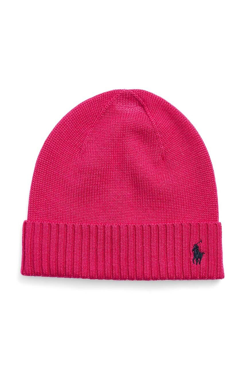 Polo Ralph Lauren Детска шапка в розово с фина плетка от вълна - Pepit.bg