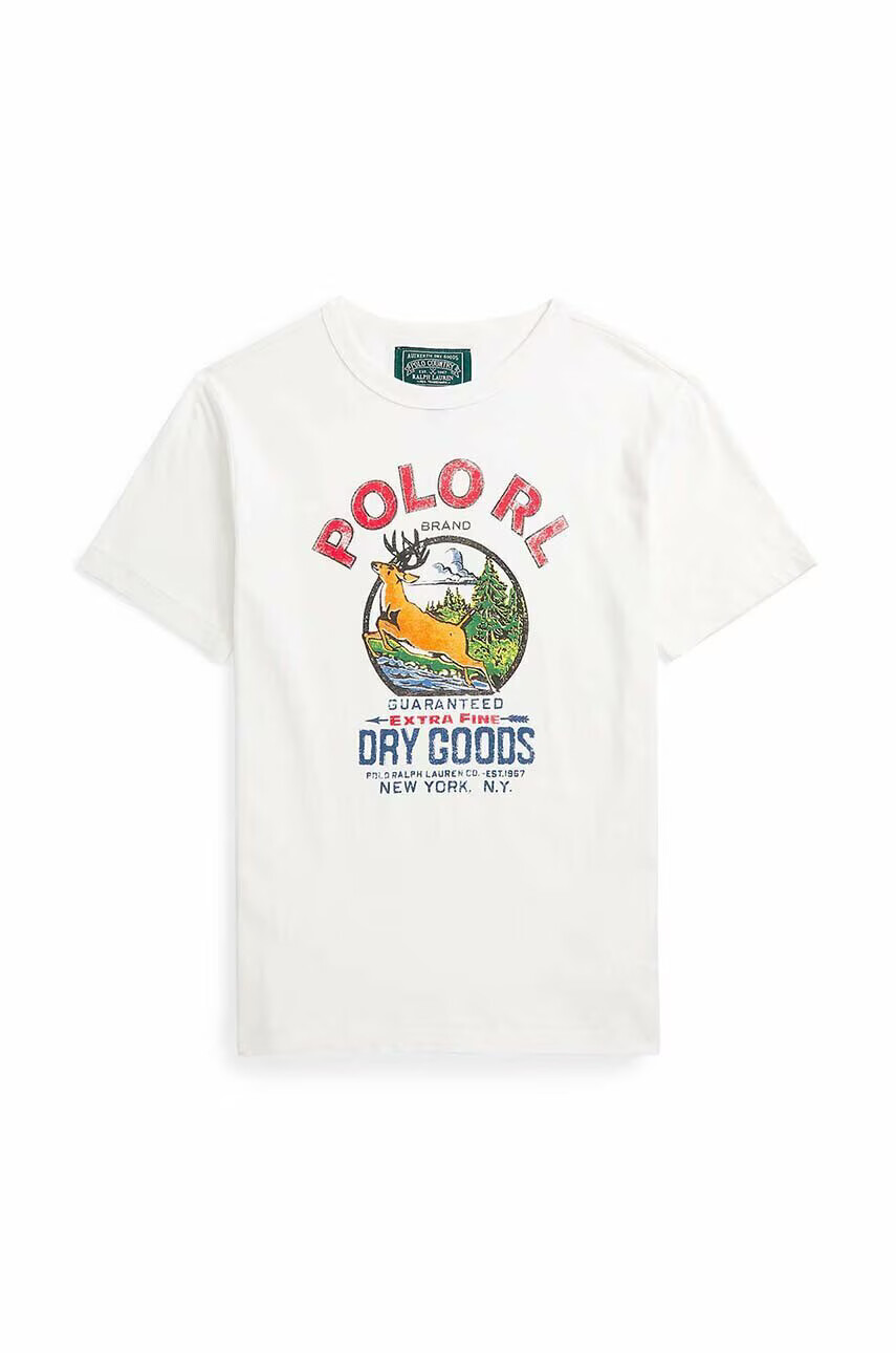 Polo Ralph Lauren Детска тениска в бежово с принт - Pepit.bg