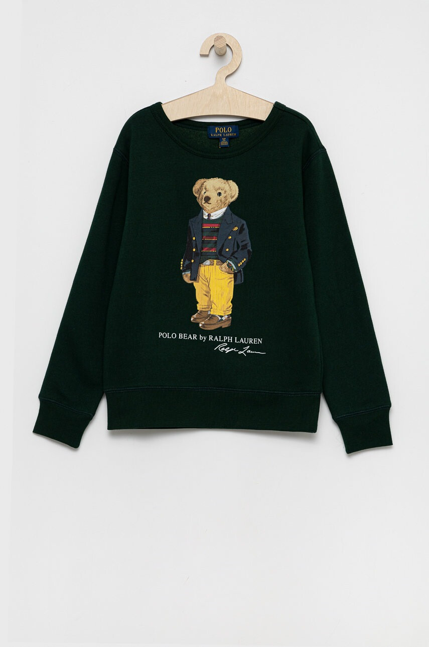 Polo Ralph Lauren Детски суичър в зелено с принт - Pepit.bg