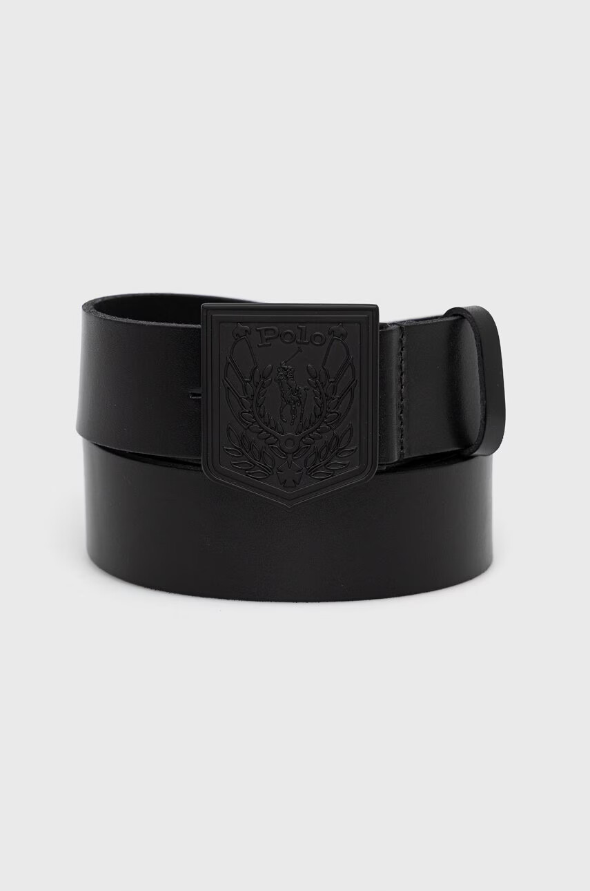 Polo Ralph Lauren Кожен колан мъжки в черно - Pepit.bg