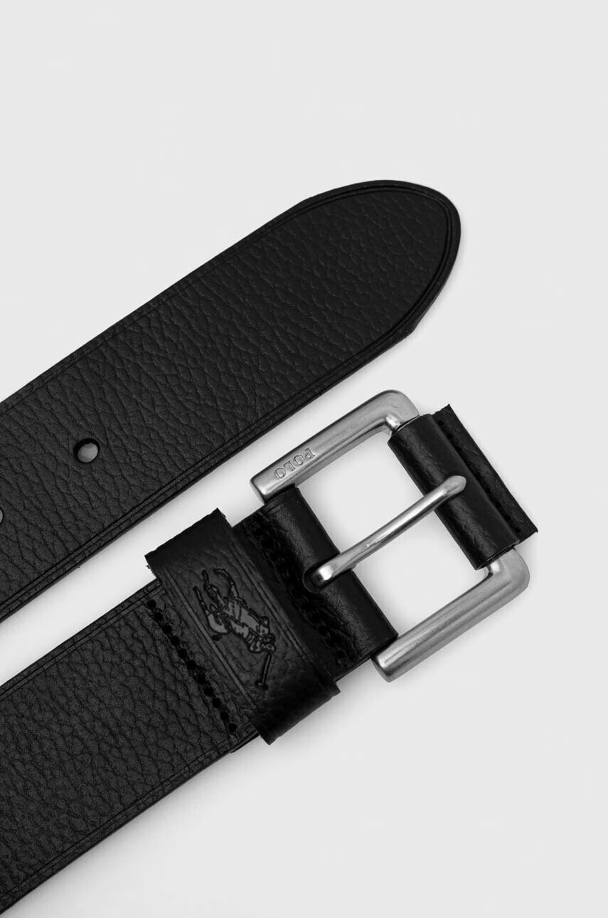 Polo Ralph Lauren Кожен колан мъжки в черно - Pepit.bg