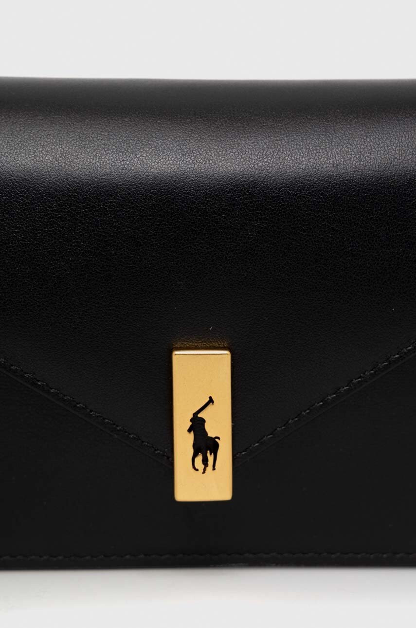 Polo Ralph Lauren Кожена чанта в черно - Pepit.bg