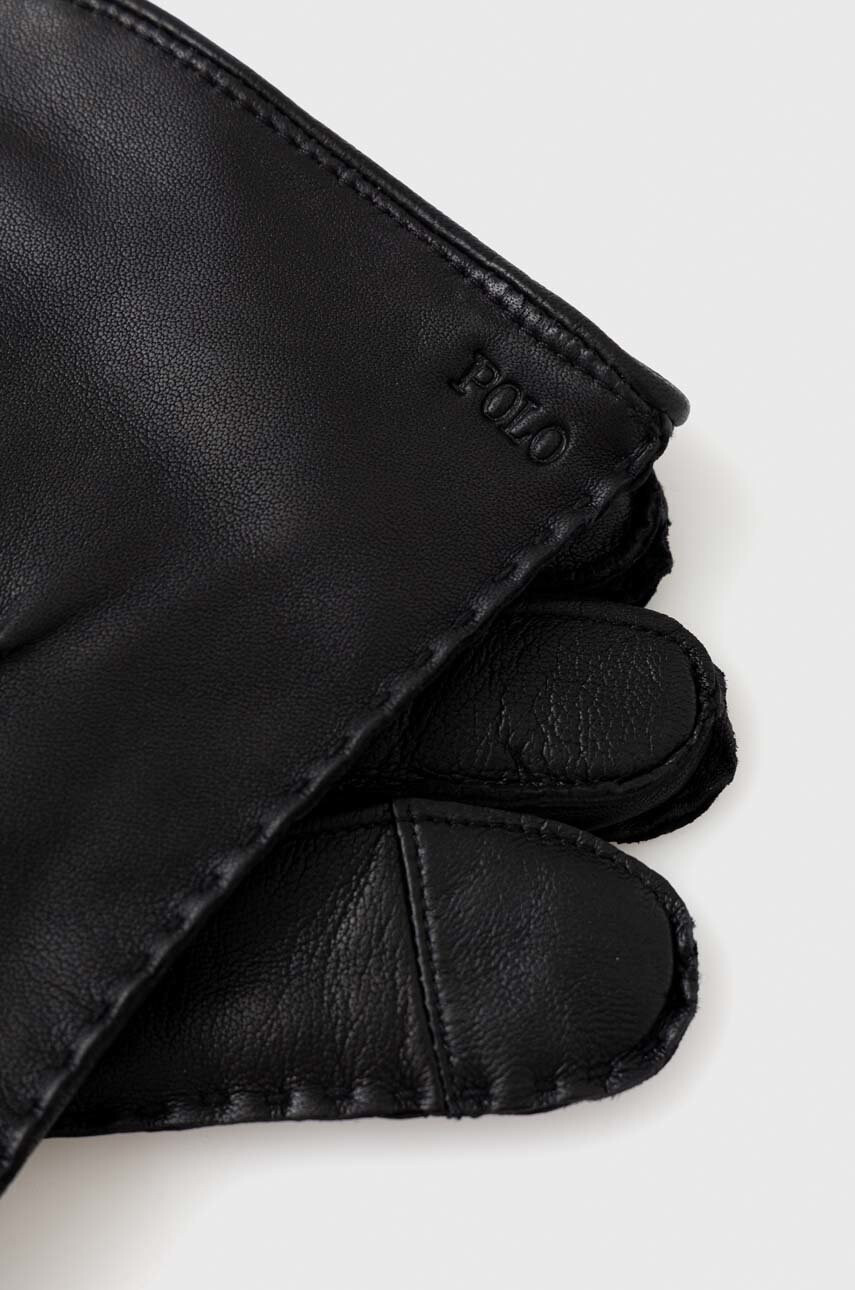 Polo Ralph Lauren Кожени ръкавици в черно - Pepit.bg