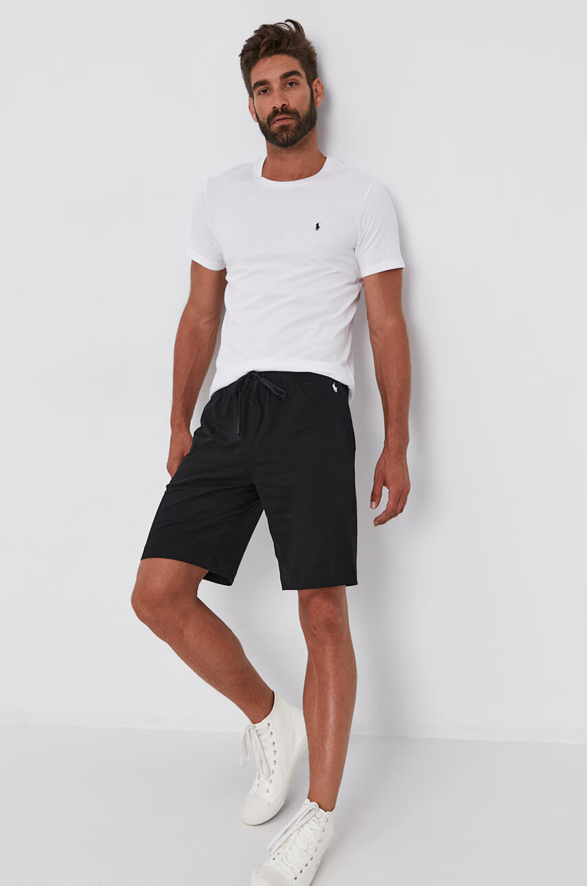 Polo Ralph Lauren Къс панталон мъжки в черно - Pepit.bg