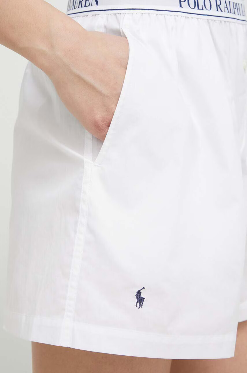 Polo Ralph Lauren Късо долнище на пижама дамско в бяло от памук - Pepit.bg