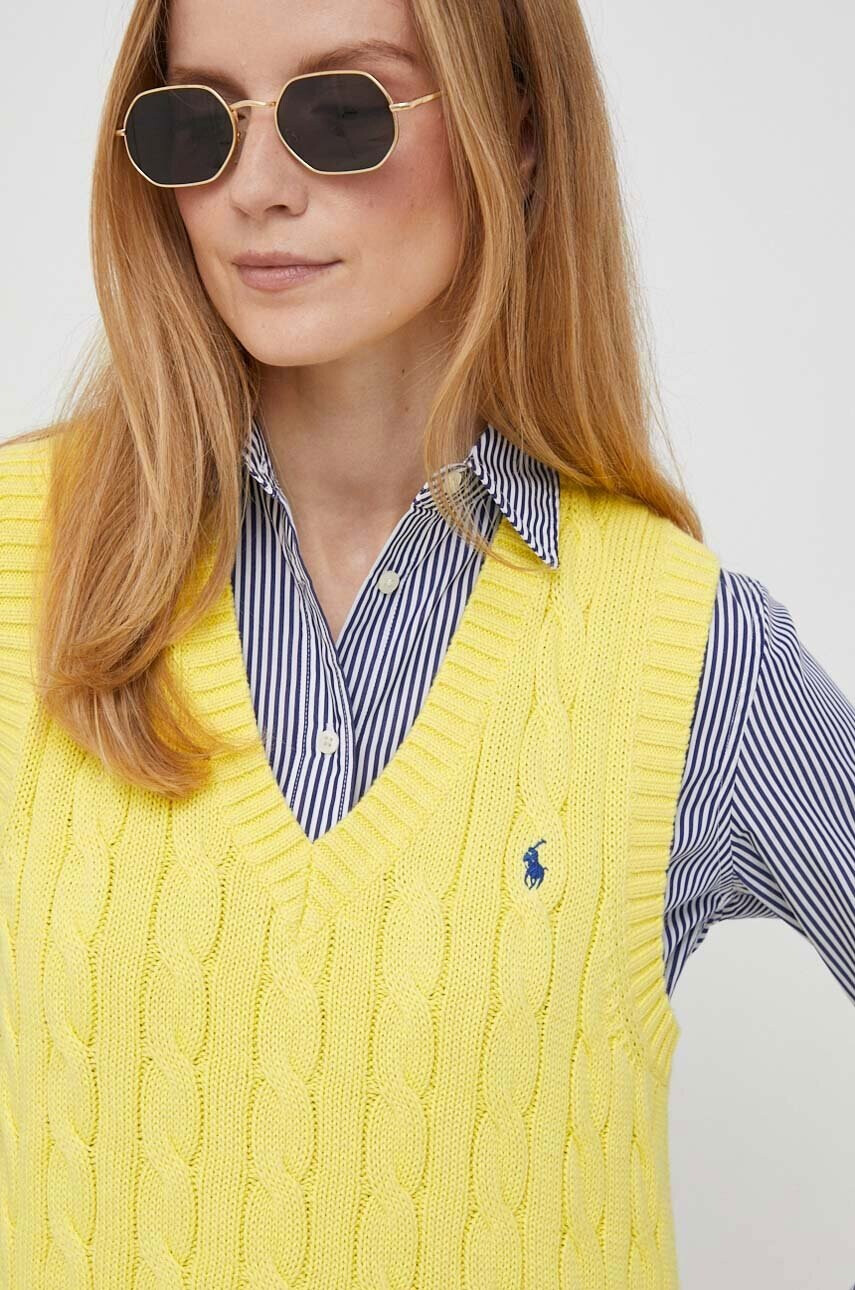 Polo Ralph Lauren Памучен елек в жълто - Pepit.bg