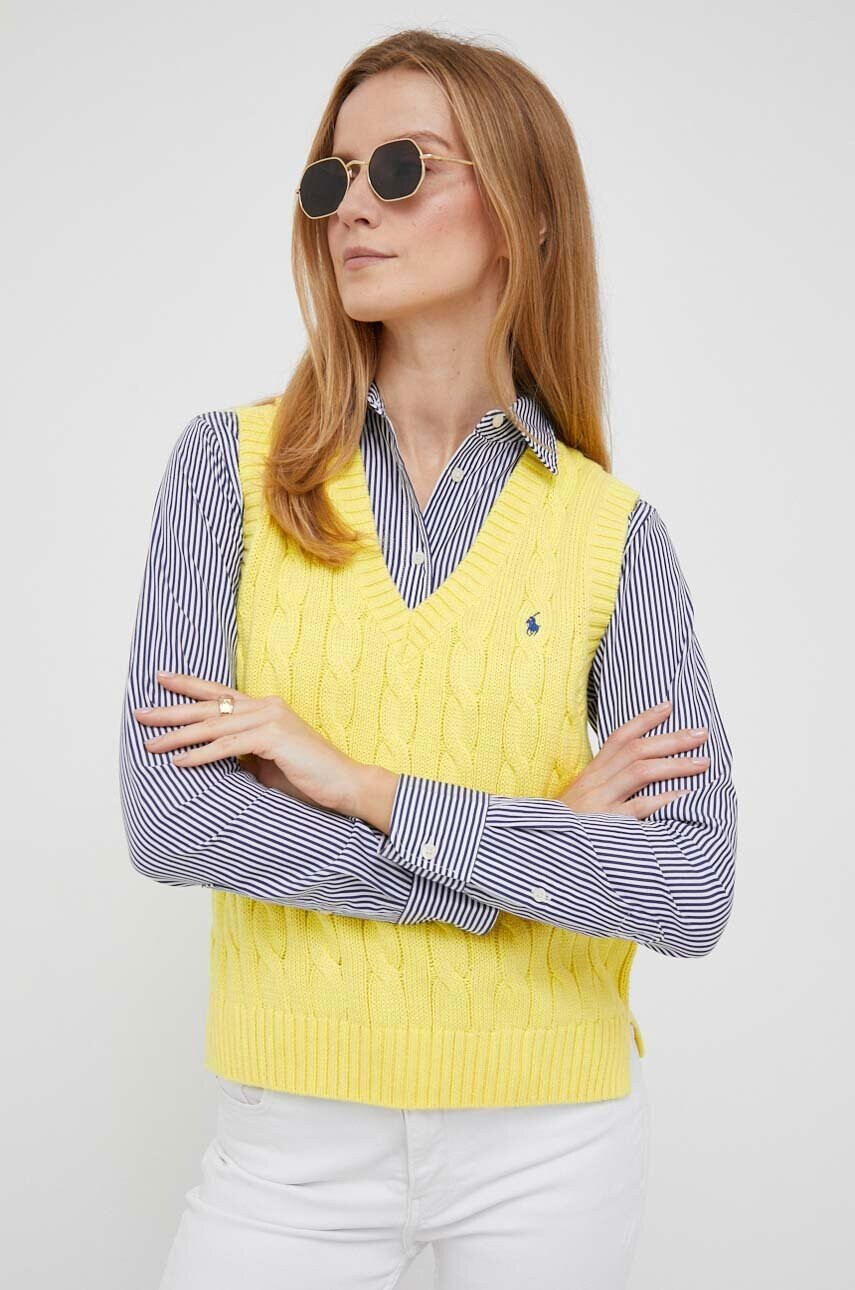 Polo Ralph Lauren Памучен елек в жълто - Pepit.bg