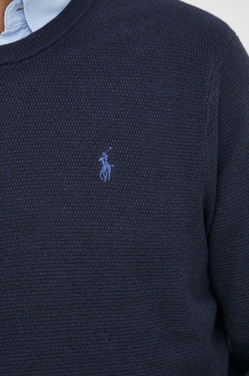 Polo Ralph Lauren Памучен пуловер мъжки в тъмносиньо от лека материя - Pepit.bg