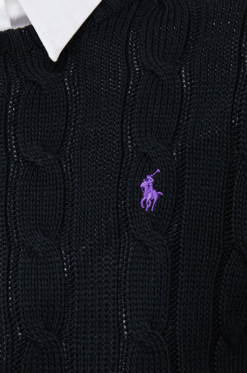 Polo Ralph Lauren Памучен пуловер в черно - Pepit.bg