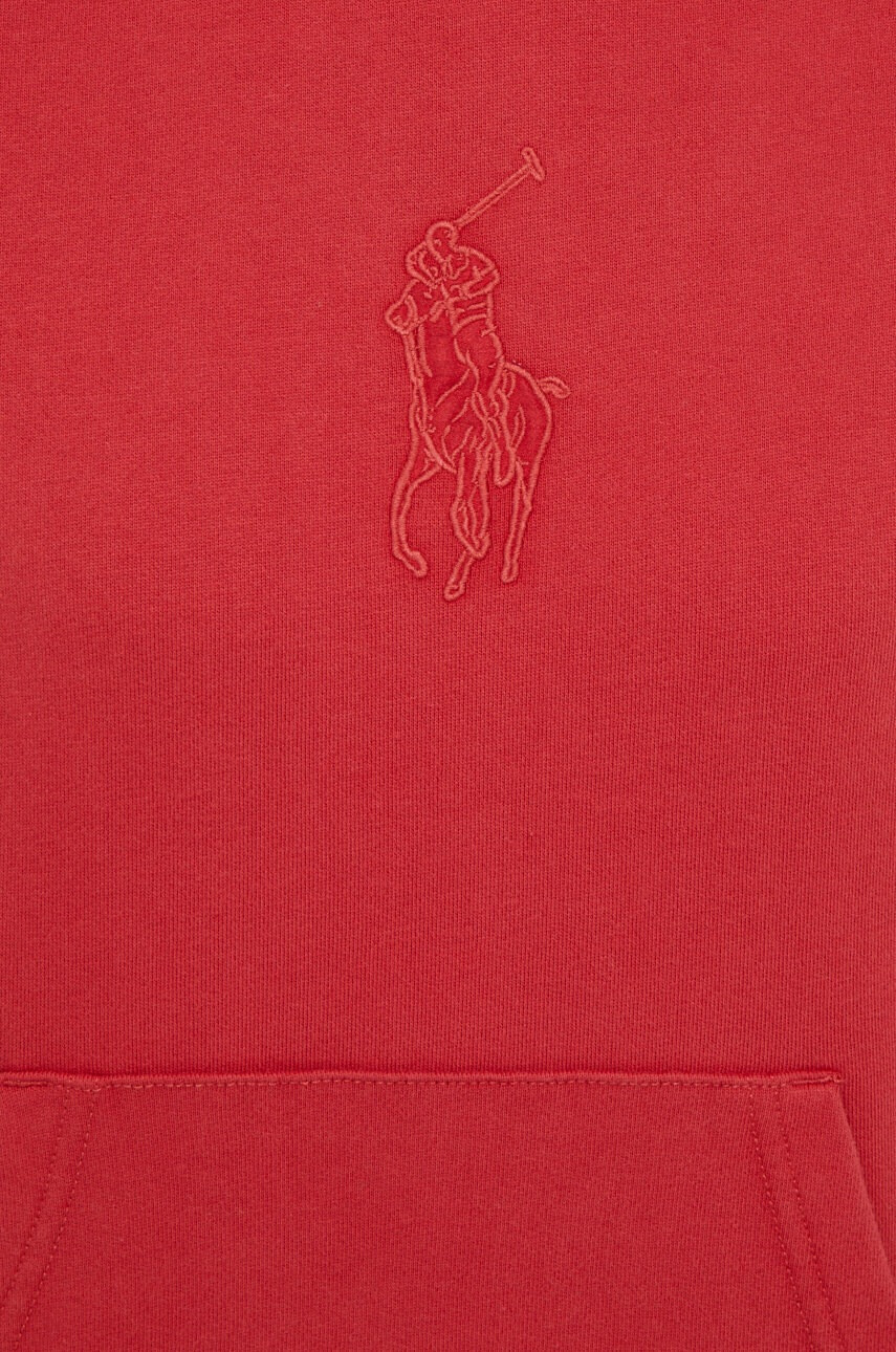 Polo Ralph Lauren Памучен суичър в червено с апликация - Pepit.bg
