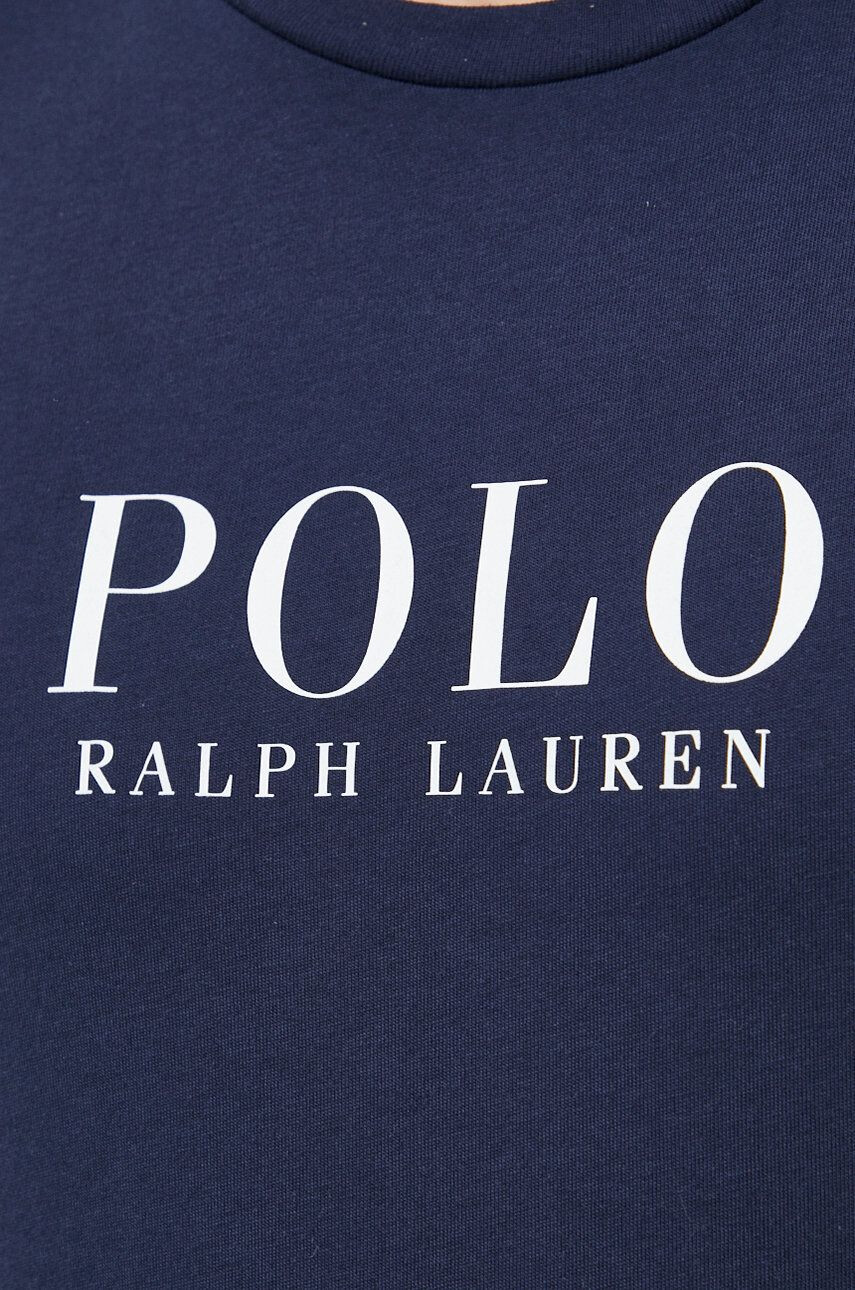 Polo Ralph Lauren Памучна блуза с дълги ръкави в тъмносиньо с принт - Pepit.bg