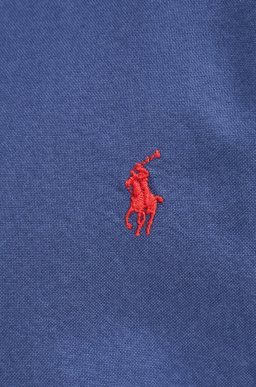 Polo Ralph Lauren Памучна риза мъжка в зелено със стандартна кройка с яка с копче - Pepit.bg