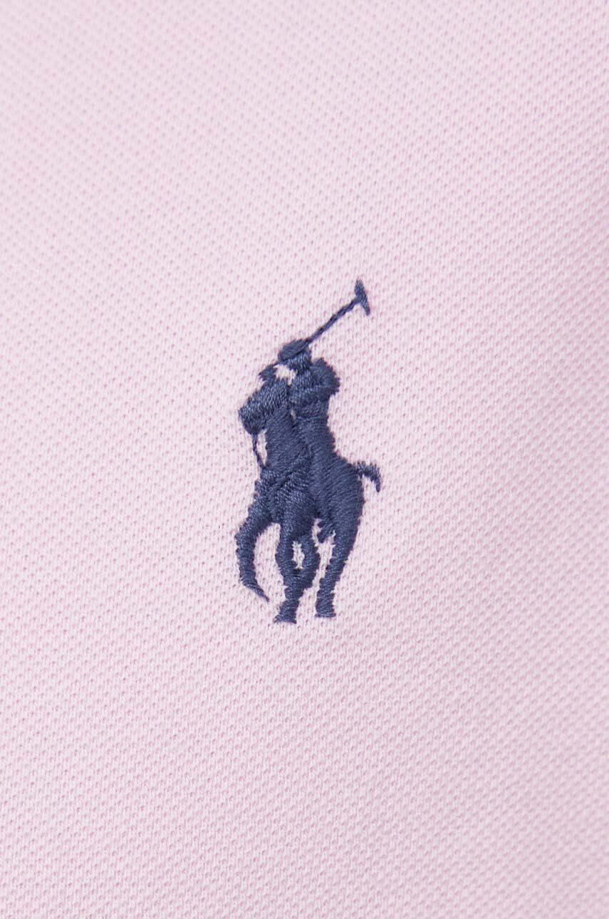 Polo Ralph Lauren Памучна риза мъжка в розово със стандартна кройка с яка с копче - Pepit.bg