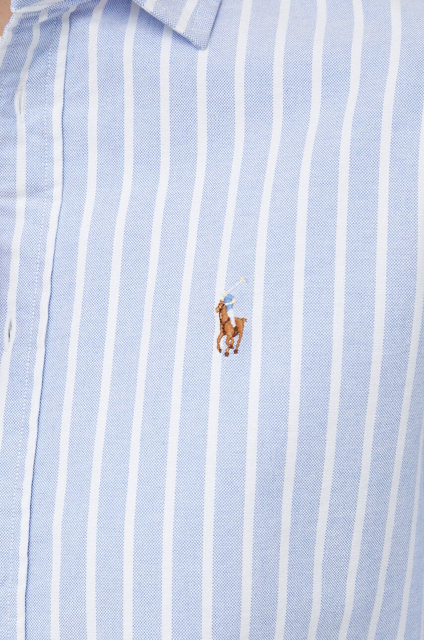 Polo Ralph Lauren Памучна риза дамска в синьо със стандартна кройка с класическа яка - Pepit.bg