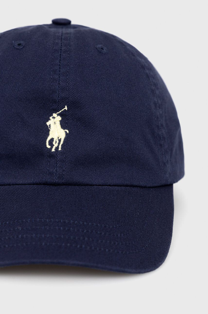 Polo Ralph Lauren Памучна шапка в тъмносиньо с изчистен дизайн - Pepit.bg