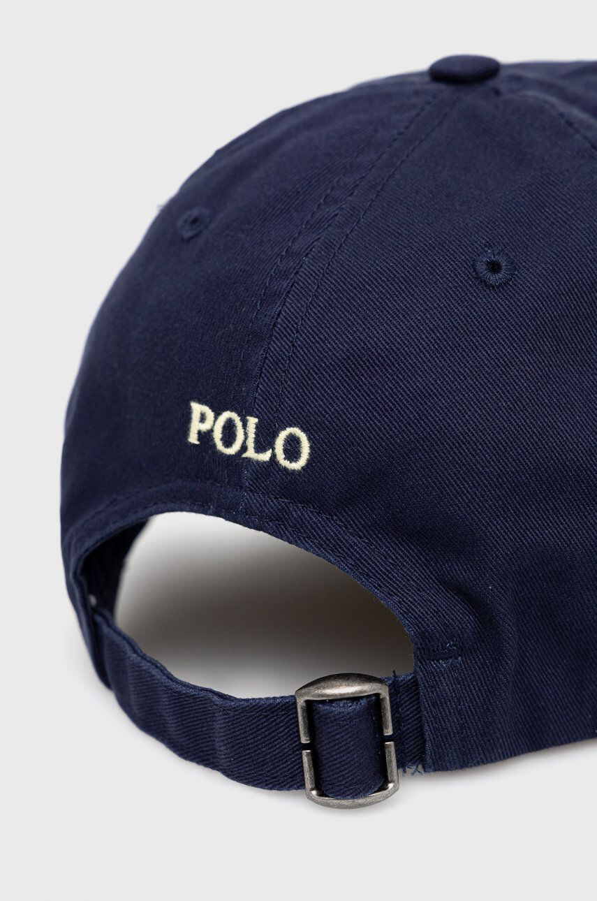 Polo Ralph Lauren Памучна шапка в тъмносиньо с изчистен дизайн - Pepit.bg